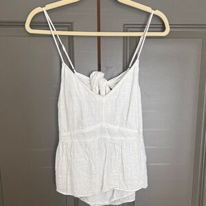 Abercrombie & Fitch White Textured Tank